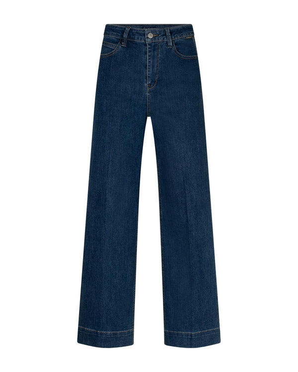 Red Button Conny Jeans Dark Blue Used L28 & L30 front view with high rise waist and wide legs