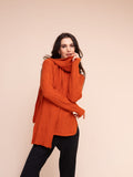 Alison Sheri Pumpkin Jumper A48068 with textured diamond cable knit and long sleeves