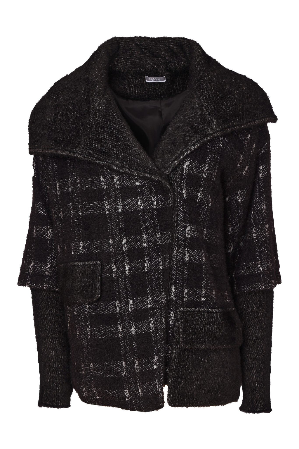 Naya Check Jacket Black Grey NAW26221