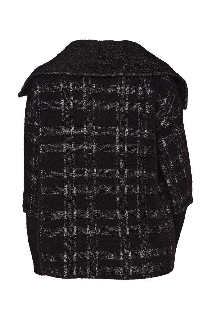 Naya NAW26221 check jacket back view with contrast collar