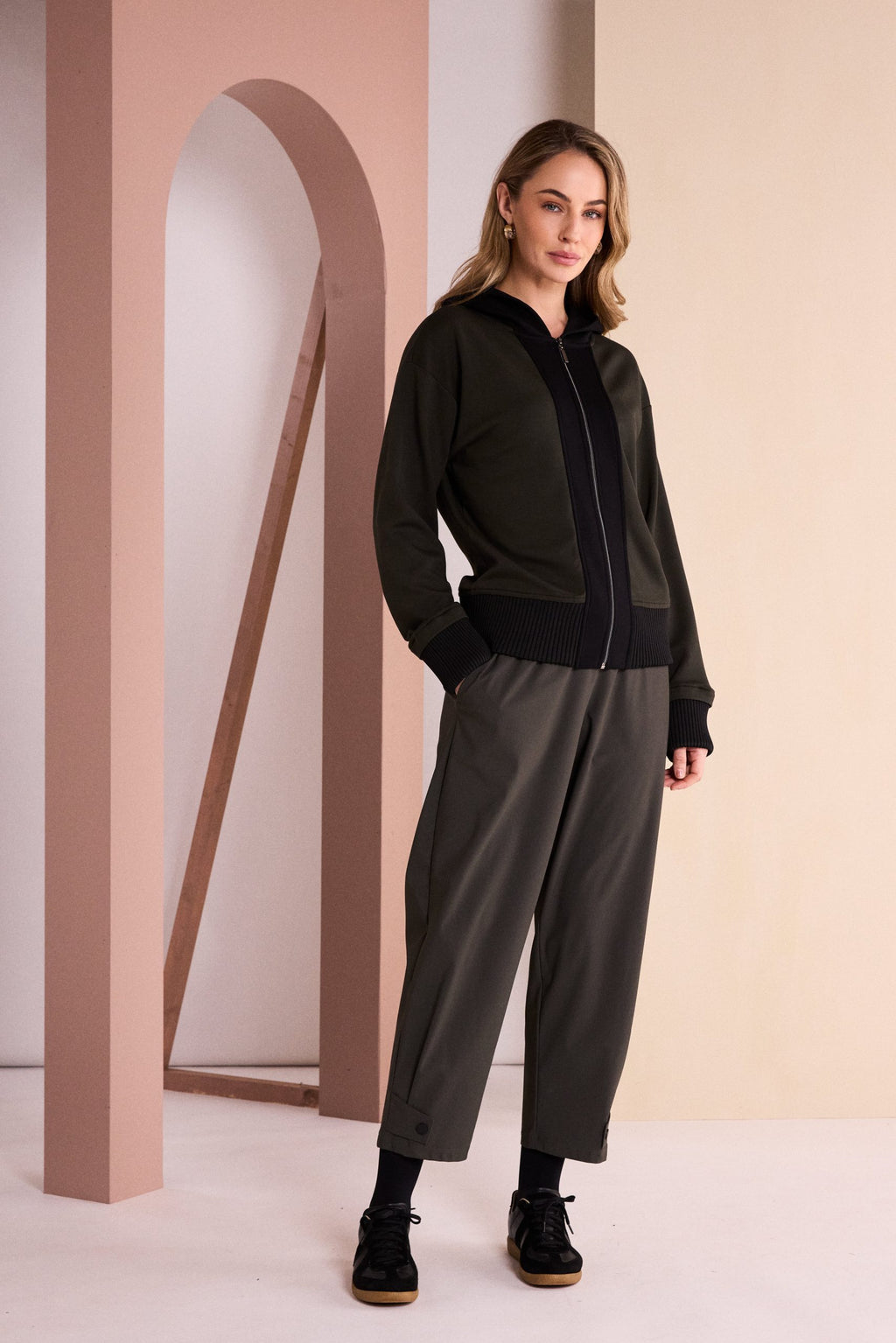 Naya Thyme tapered trousers with drawstring elasticated waist