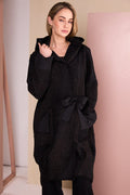 Naya NAW26161 textured jacquard coat styled on model
