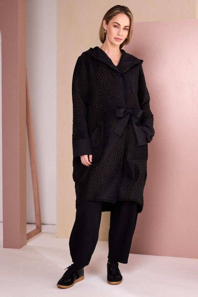 Naya Jacquard Section Coat With Ring Tie NAW26161