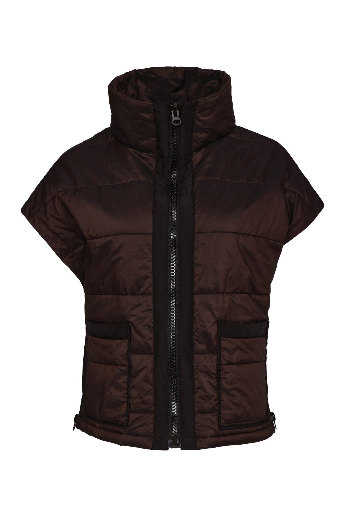 Naya NAW26167 waist length padded gilet with capped sleeves and front patch pockets