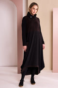 Naya scoop hem dress NAW26255 longline jersey dress with fine cord top panel