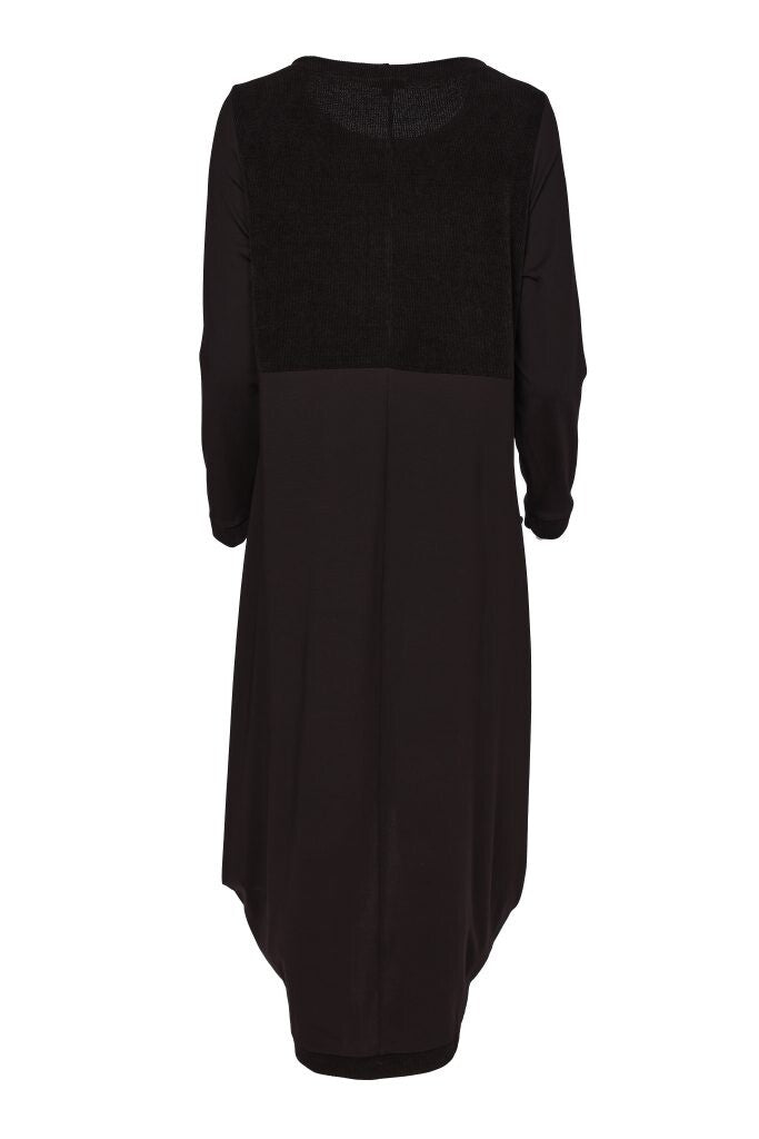 Naya NAW26255 relaxed longline jersey and cord dress side view
