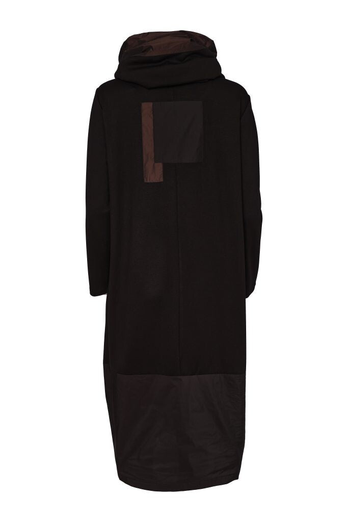 Back view of Naya Tulip Dress NAW26164 with contrast shoulder panel detailing