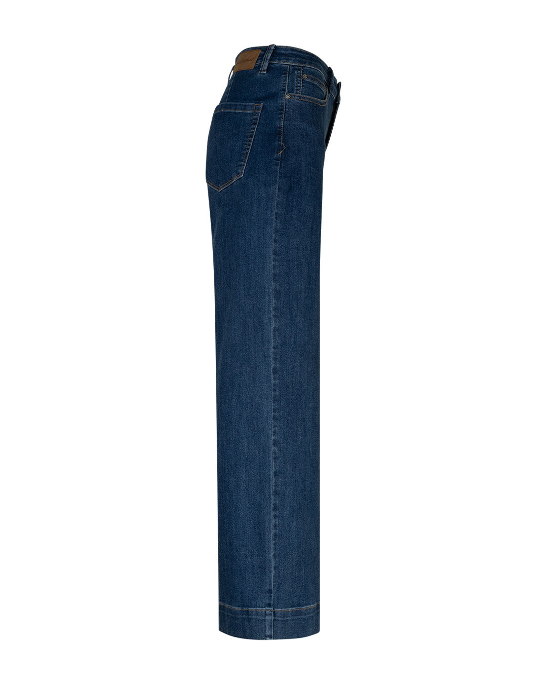 Side view of Red Button Conny Jeans Dark Blue Used L28 & L30 showing high rise and wide leg shape